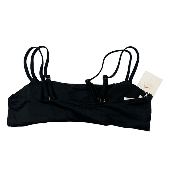 Andie Swim Black The Rockaway Scoop Neck Minimalist Bikini Top Size Medium NWT - Picture 5 of 9